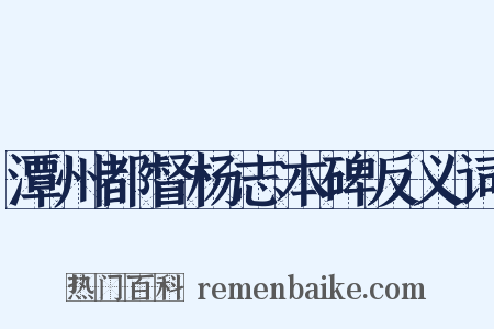 潭州都督杨志本碑反义词是什么意思的图片
